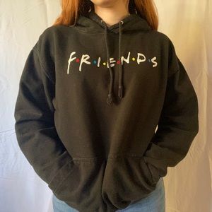 Comfy black FRIENDS show logo hooded sweatshirt / hoodie